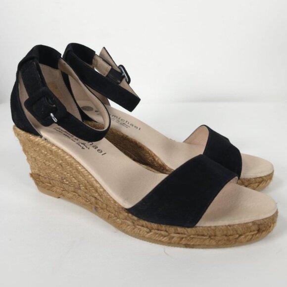 NWOB Eric Michael Spain Made 🇪🇸 LEATHER UPPER/LINING Milan Wedge Sandals 40 - Picture 2 of 15